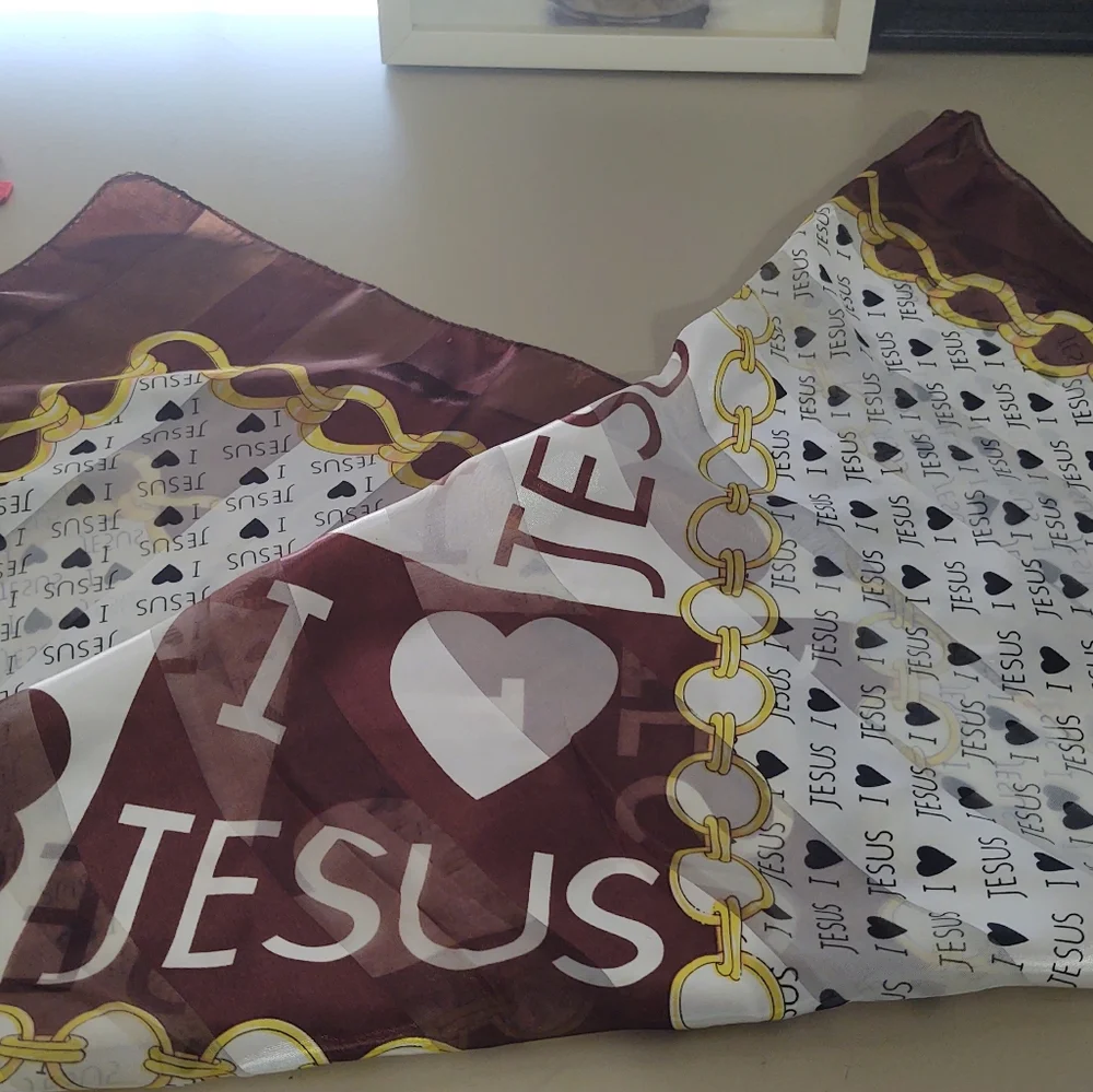 I ❤️ Jesus Satin and Chiffon Scarf